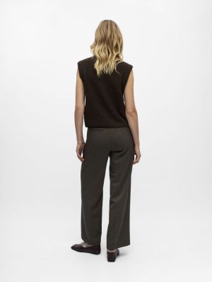 OBJSAGGIA RE KNIT VEST CARDIGA Seal Brown/Mela