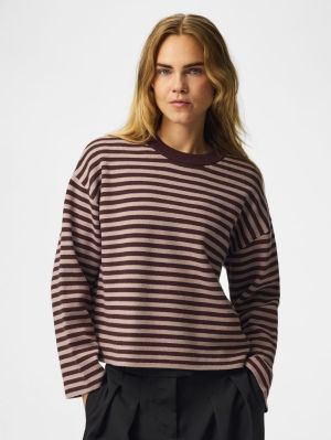 PCJASSY LS O-NECK KNIT NOOS BC Hot Fudge/GREIG