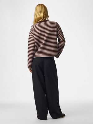 PCJASSY LS O-NECK KNIT NOOS BC Hot Fudge/GREIG