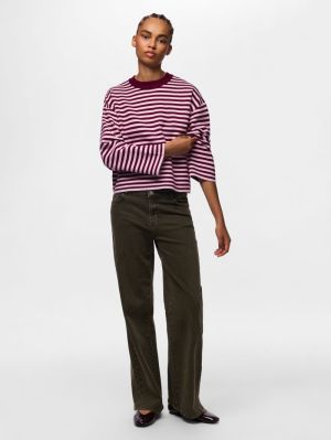 PCJASSY LS O-NECK KNIT NOOS BC Raspberry Radia