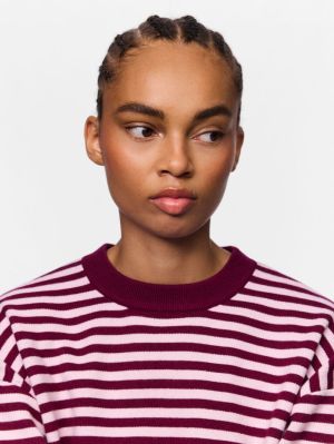 PCJASSY LS O-NECK KNIT NOOS BC Raspberry Radia