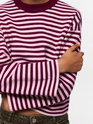 PCJASSY LS O-NECK KNIT NOOS BC Raspberry Radia