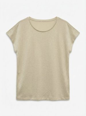 VMSARAH AVA GLITTER SS TOP JRS Silver Mink/GOL