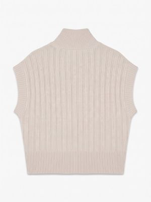 VMBANG RIB SL HIGHNECK ZIPPER Birch/MELANGE