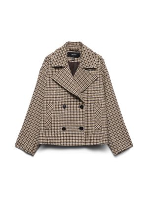 VMJACKIELINE CHECK SHORT JACKE Chocolate Torte