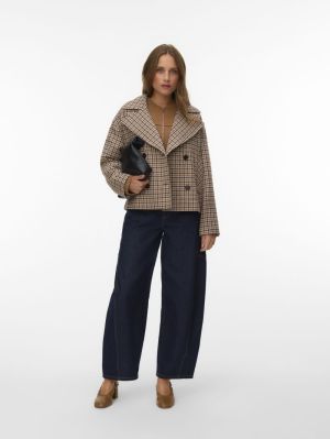 VMJACKIELINE CHECK SHORT JACKE Chocolate Torte