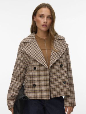 VMJACKIELINE CHECK SHORT JACKE Chocolate Torte