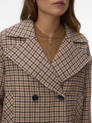 VMJACKIELINE CHECK SHORT JACKE Chocolate Torte