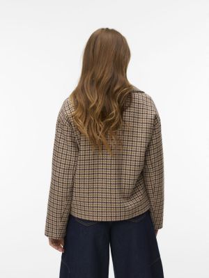 VMJACKIELINE CHECK SHORT JACKE Chocolate Torte