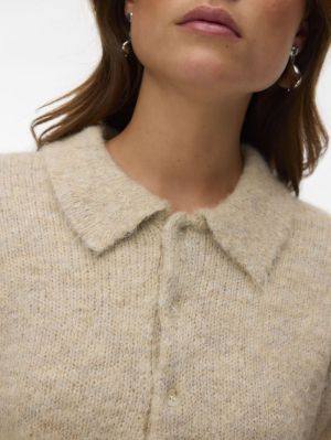 VMCORA LS POLONECK PULLOVER BO Silver Mink/MEL