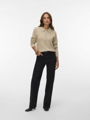 VMCORA LS POLONECK PULLOVER BO Silver Mink/MEL