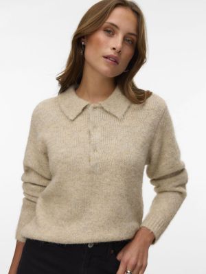 VMCORA LS POLONECK PULLOVER BO Silver Mink/MEL