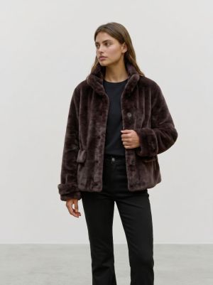 VMSONJAEVA SHORT JACKET GA BOO Chocolate Torte