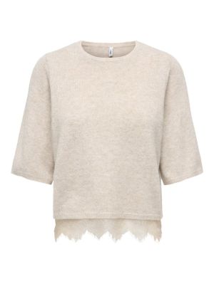 ONLALIVIA SS O-NECK LACE MIX K Beige/Melange/d