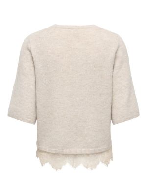 ONLALIVIA SS O-NECK LACE MIX K Beige/Melange/d