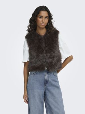 JDYORA FAUX FUR WAISTCOAT OTW Chocolate Torte