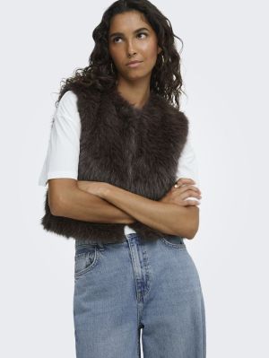 JDYORA FAUX FUR WAISTCOAT OTW Chocolate Torte