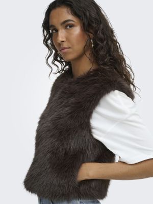 JDYORA FAUX FUR WAISTCOAT OTW Chocolate Torte