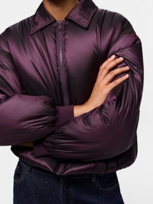 PCELARA PADDED RIBSTOP BOMBER Plum Perfect