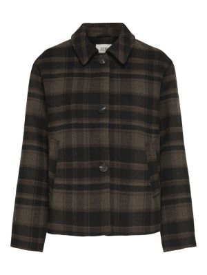 JDYASTRID CHECK SHORT JACKET O Chocolate Brown