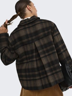 JDYASTRID CHECK SHORT JACKET O Chocolate Brown