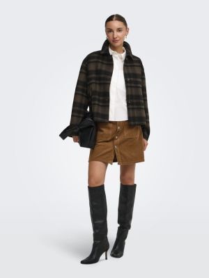 JDYASTRID CHECK SHORT JACKET O Chocolate Brown