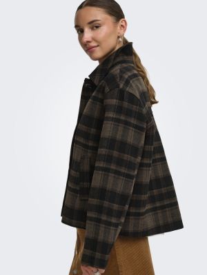 JDYASTRID CHECK SHORT JACKET O Chocolate Brown