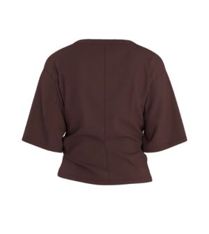 HDRIVA SS BOXY DRAPED T-SHIRT Puce