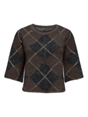 ONLNOEME SS PATTERN O-NECK KNT Coffee Bean/Big