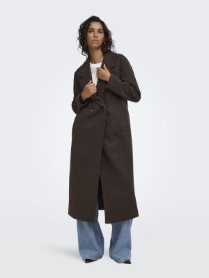 JDYVIOLA LIFE X-LONG COAT OTW Chocolate Torte
