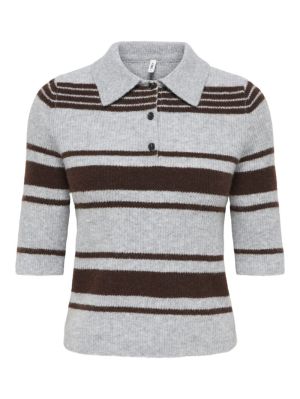 ONLLOUISIA SS COLLAR POLO KNT Light Grey Mela