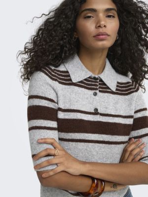 ONLLOUISIA SS COLLAR POLO KNT Light Grey Mela