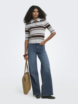 ONLLOUISIA SS COLLAR POLO KNT Light Grey Mela