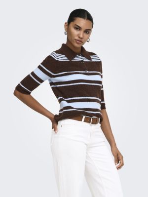 ONLLOUISIA SS COLLAR POLO KNT Coffee Bean/Cas