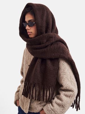 PCNIKITA LONG SCARF NOOS BC Hot Fudge