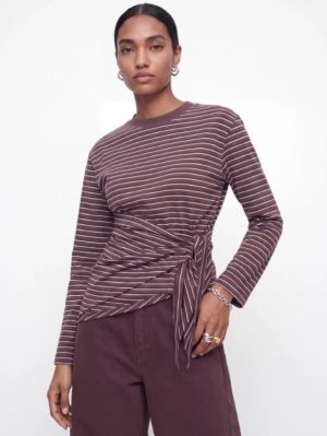JXSOPHIA BOXY LS SCARF TEE JRS Huckleberry/Fud