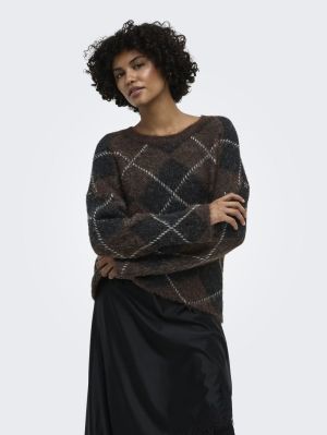 ONLNOEME LS PATTERN O-NECK NCA Coffee Bean/Big