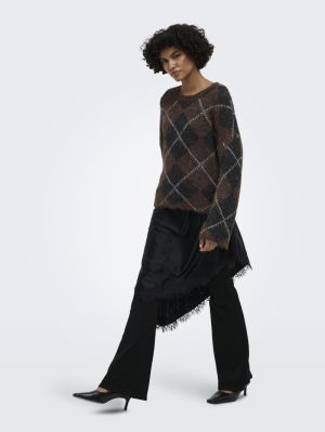 ONLNOEME LS PATTERN O-NECK NCA Coffee Bean/Big