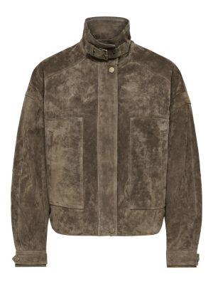 ONLISLA REAL SUEDE SHORT JACKE Rain Drum
