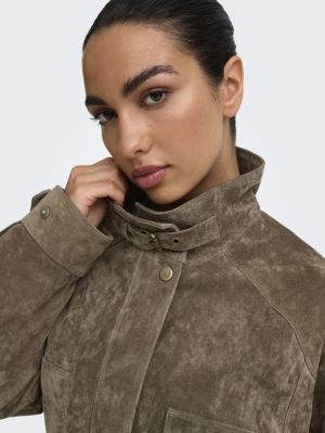 ONLISLA REAL SUEDE SHORT JACKE Rain Drum