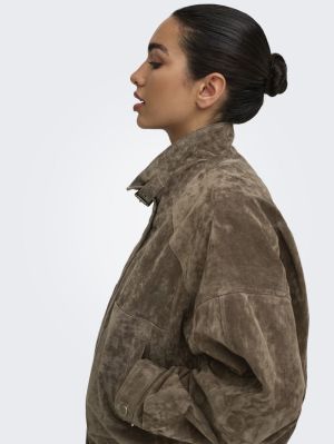 ONLISLA REAL SUEDE SHORT JACKE Rain Drum