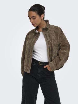 ONLISLA REAL SUEDE SHORT JACKE Rain Drum