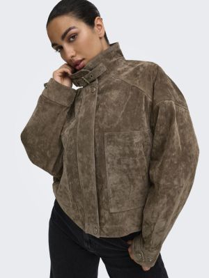 ONLISLA REAL SUEDE SHORT JACKE Rain Drum