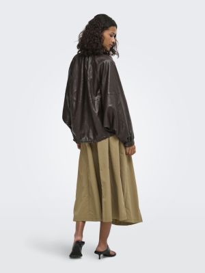 JDYEDITH FAUX LEATHER JACKET O Chocolate Torte