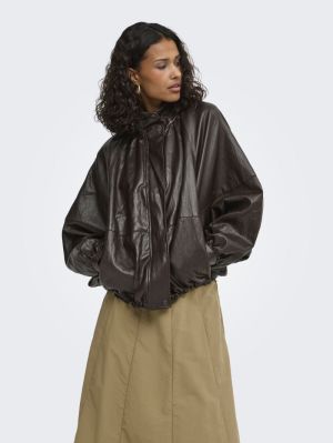 JDYEDITH FAUX LEATHER JACKET O Chocolate Torte
