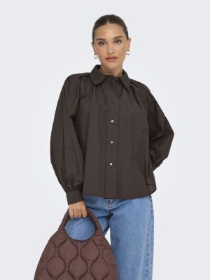 ONLRIVER LS SHIRT OX WVN Coffee Bean