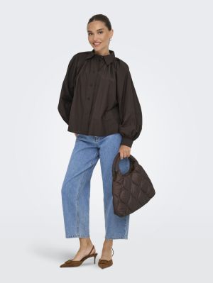 ONLRIVER LS SHIRT OX WVN Coffee Bean