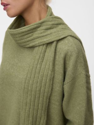 VMGIANNA LS SCARF PULLOVER Oil Green/MELAN