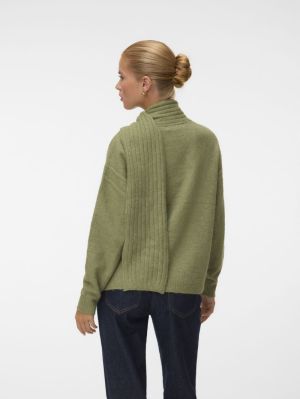 VMGIANNA LS SCARF PULLOVER Oil Green/MELAN