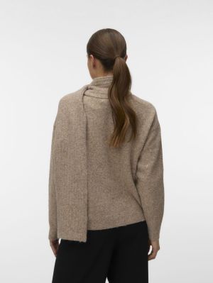 VMGIANNA LS SCARF PULLOVER Silver Mink/MEL